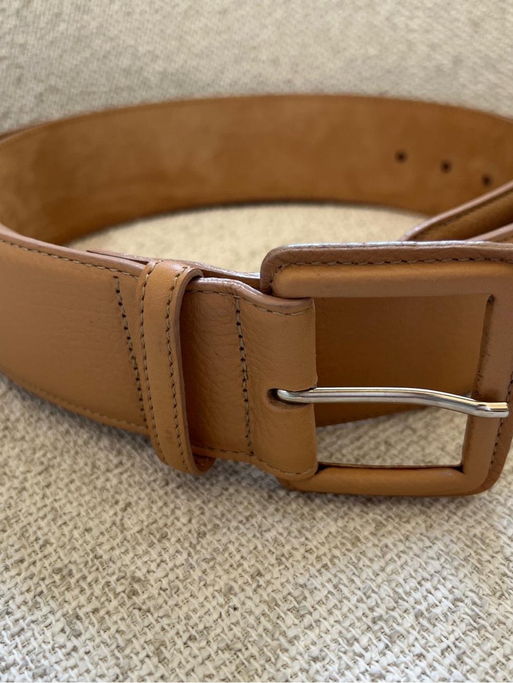 Talbots Tan Italian Leather Belt with Leather Buckle